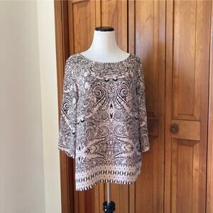 Cynthia Rowley Chiffon Paisley Pullover Top, Size S